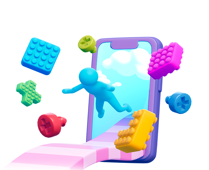 Colorful building blocks illustration