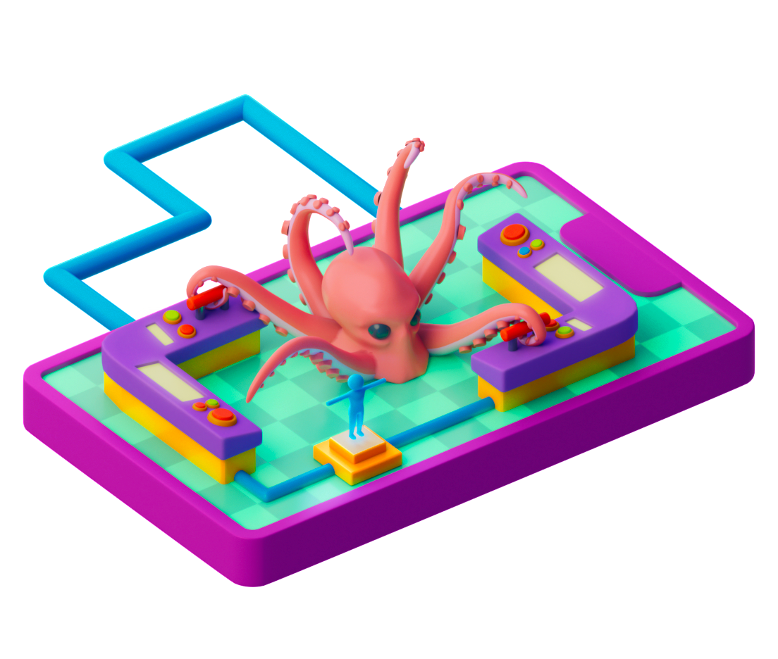 Colorful game world illustration